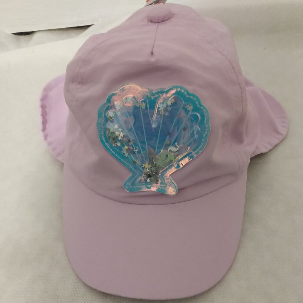 Girls' lilac swim hat Cap with seashells Design 12-24 months